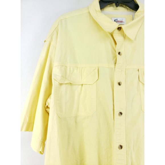 World Wide Sportsman Vented Shirt Men's Size 2XL Yellow - Picture 3 of 7